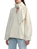 Personality Style 2025 Autumn Scarf Collar Silhouette Loose Long Sleeves Irregular Versatile New Hoodie