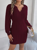 Autumn And Winter Burst Chicken Heart Collar Lantern Sleeve Ass Sweater Skirt Women's