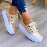 Casual Single-Shoe Women's New Round-Headed Thick-Soled Casual Viscose Shoes Single Shoes