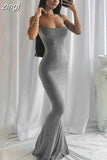 Summer Simple Satin Slip Maxi Dress Women Sleeveless Backless Slim Party Y2K Concise Camisole Dress Female