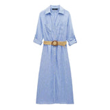 Explosion Woman With Belt Linen-Blend Shirt