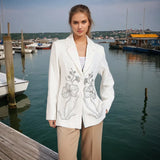 Temperament Suit 2025 Autumn New Fashion Niche Splicing Nail Drill Flower Senior Sense Blazer