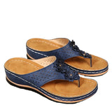 Code 2025 Summer Word Drag Flower Loose Bottom Slippers Large Size Casual Women Rubber Sandals Thick