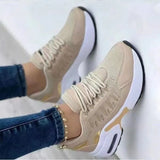 2025 New Casual Sneakers Women's Flying Slopes And Round Head With Mesh Breathable Women's