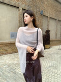 Xixi 13 Line 2025 Autumn White Standard Temperament Pure Color Knitted Cardigan B Pitch Sunscreen Hooded Women