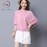 Femme Autumn Winter Women Sweater Batwing Sleeve Jersey mujer Oversized Jumper Slash Neck Women's Knitted Sweaters