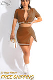 Short Sleeve Two Piece Set Sexy Button Crop Top Shorts Women Tracksuit Summer Outfits Workout Lounge Matching Sets