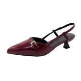 Temperament Sharp Leather-Skinned Sandals 2025 New Fairy Style Retro Fine Behind The Empty Sandals