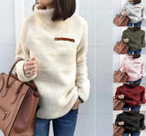 Sweaters Pullover Women's Fashion Zipper Turtleneck