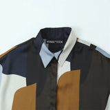 2025 Women's New Temperament Silk Lily Texture Print Collar