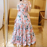 Autumn New Women's Design Feel A Word Of Fashion Broken Flower Shoulder Dress Women