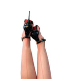 New Spring / Summer 2025 Patent Leather One-Button High Heels Women's Sexy Pointed Black Hollow-Clad