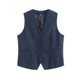 Women's Linen-Blend Vests In Spring And Summer 2025S + Shorts Sets Of Trendy