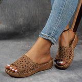 Hollow Thick Bottom Slippers Women Outside The Slope And Light Beach Cool Slippers Lat