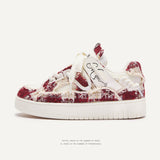 Shoes Destroy Aesthetic Bread Shoes New Year Red Christmas Red Life Year Small Scent Wind Plate Shoes Men And Women The