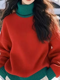 Turtleneck Sweater Female Gas Bottom T-Shirt 2025 New Christmas And Autumn Winter Beautiful Outside Wearing Knitted Shirt