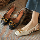 Women's Shoes French Retro Sandals Women 2025 Summer New Leisure Square Head Breathable Bag Head Down Behind The