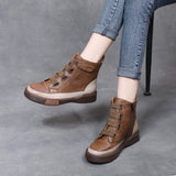 Leather Boots Children Winter New Soft Base Of High-Top Women's Shoes Magic Stick Martin Boots Women Retro