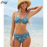 Cutout Bralette And Shirred Mid Rise Bikini Set For Women Back Hook Two Pieces Swimsuit 2023 Swimwear Bathing