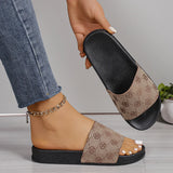 Pattern Thick Bottom Slippers Women Wearing Exposed Toe Beach Cool
