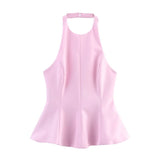 Women's Clothing INS Net Red Explosion Fashion Short-Term Under The Elastic Hanging Neck