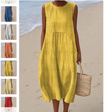 And Summer 2025 New Sleeveless Casual Print Temperament Dress Dress Body Small Fresh Casual
