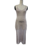 Beach Shirt Dress Fashion Knit V-Necked Bare Back Sling Dress Beach Sunscreen