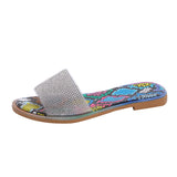 Women's Shoes 2025 Summer New Korean Version Of The Fashion Wearing Sandals Water Drill Flat Beach