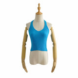 Zingj New Multicolor V-Collar Neck Suspender Summer Solid Color Bare Back Short Style Exposed Navel Wiped Chest