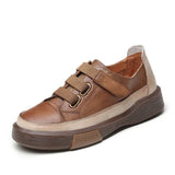 Retro Single Shoes Women's Water Wash Leather Kraft Soft Soles Of Pure Leather Casual Women's Shoes Spring And Autumn New Handmade Four-Season