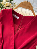 Vintage V-Neck Wide Leg Jumpsuits Women Elegant Red/Green/Orange Sleeveless High Waist Romper With Belts New Fashion