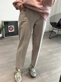 Thicken Women Pencil Pants Wool Pants Female 2023 Autumn High Waist Loose Trousers Capris Good