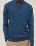 Wish Autumn Long-Sleeved V-Neck Button Men's Casual Polo