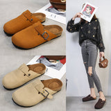 Slippers Summer New Women's Flat Bottom Leisure Lazy Half Drag Wearing Frosted Personality Big Head Women's