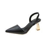 Heel Baotou Sandals Female Summer 2025 New Good Match Pointed Thick Heel Female Empty Fashion