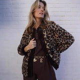 Women's ZA New Printing Fashion Loose Lamb Wool Leopard
