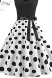 Polka Dot Summer Dress Women Floral Vintage Pin up Vestidos Robe Femme Casual A-line Sleeveless V Neck Sexy Party