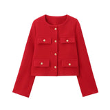 And Winter New Women's Small Fragrant Fashion Button Dress Short Suit Jacket