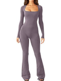 Women's Long-Sleeved Giose Waist-High-Legged Jump-Suited Jump-Suited Jump-Suited