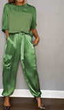 Fashion Lady Smooth Sleeve Half-Sleeveed Trompack Two-Piece