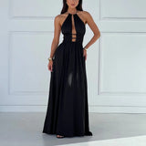 Women's New Hanging Neck Emptiness Body Folding