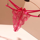 Thong Female Feel Bow Diamond Hollow Without Trace A Line Tone Ultra-Thin Summer