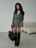 Knitted Sweater Set Hottie Simple Cardigan Ass Skirt Set Winter Two-Piece