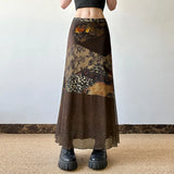 Vintage Ancient-Sense Plant Floral Print Bump Niche Design Hot Girl