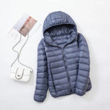 Autumn Winter New Super Light Female Light Hooded Down Jacket Light Female Slim To Add Large Size Light Coat Tide-Outfit
