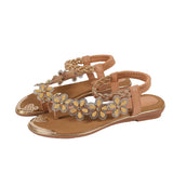 Cool Slippers 2025 Summer New Women's Flowers Decorated With A Foot Pedaled Sandals Fashion