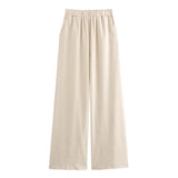 Fragrant Cotton Lint Neck Vest Set Of Women's Summer With Light Luxury High-End Trousers Two