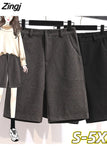 Women Autumn Woolen High Waist Warm Loose Casual Basic S-5XL Office Lady Elegant All-match Minimalist Hot Sale