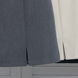 Open Forked-But Hip Anti-Walking A-Word Short Skirt Woman 2025 Suit Fabric Thin A-Dress Skirt