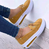 Women's 2025 Spring Thick Bottom Heel Single Shoes Women Breathable Canvas Shoes In Front Of The Heel With Lazy